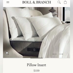 Boll & Branch White Pillow Insert